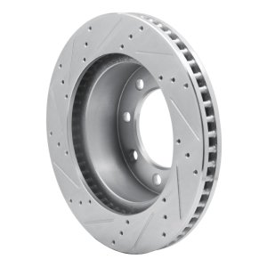 Dodge Ram 4000 Brake Rotor (1) - Front Right - R1 Concepts - Drilled & Slotted - Silver - `03-`08